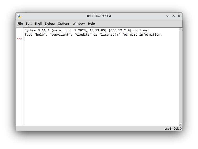 IDLE Shell